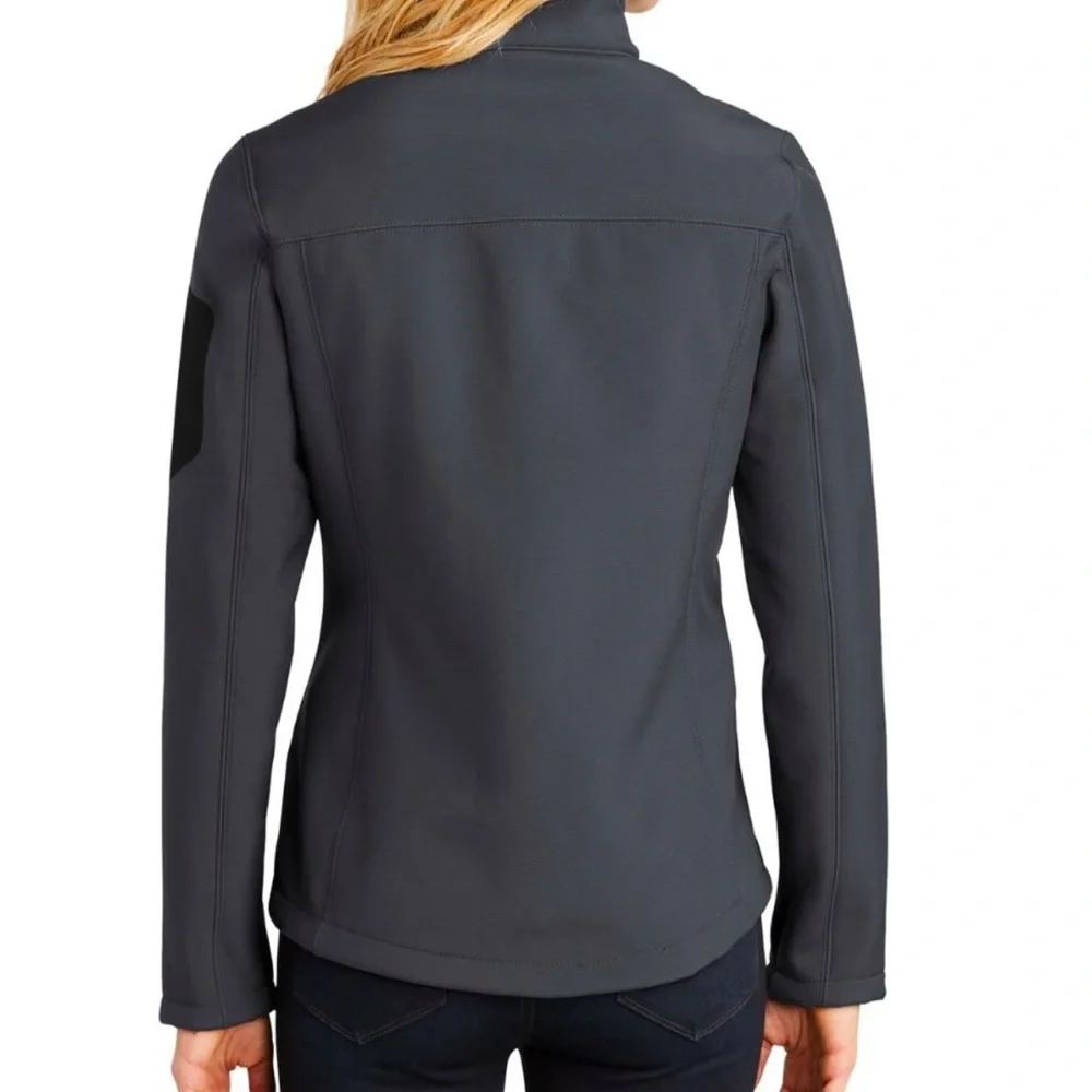 EDDIE BAUER WOMAN’S RUGGED RIPSTOP SOFT SHELL JACKET SIZE M Grey Steel/Black NWT - Picture 4 of 17